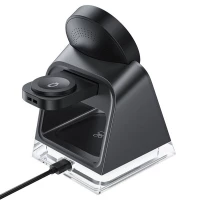 Бездротовий зарядний пристрій ACEFAST E17 desktop 3-in-1 wireless charging holder Black (Цвет Черный) - фото № 4