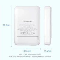 Зовнішній акумулятор Vention 10000mAh Magnetic Wireless Power Bank (USB-C + Lightning + USB-C + USB-A +Wireless) 22.5W White LED Display Type (FHTW0) (Колір 7068) - фото № 4