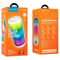 Портативна колонка HOCO HC8 Pulsating colorful luminous wireless speaker White (Цвет 7068) - фото № 2