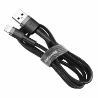Кабель Baseus Cafule Cable USB For Lightning 1.5A 2m Gray+Black (Колір Темно-серый) - фото № 3