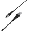 Кабель BOROFONE BX32 USB to iP 2.4A, 1m, nylon, aluminum+TPE connectors, Black (7073)- № 3