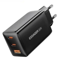 Мережевий зарядний пристрій ESSAGER DIANYUN 67W GaN travel charger 2C+A black (Колір Black) - фото № 3