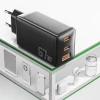Мережевий зарядний пристрій ESSAGER DIANYUN 67W GaN travel charger 2C+A black (Black)- № 5