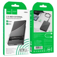 Зовнішня кишеня для накопичувача HOCO HB46 USB3.0 2.5-inch SATA hard drive enclosure Black  - фото № 7
