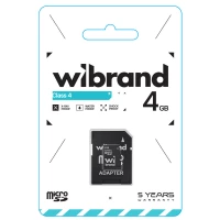Карта пам'яті microSDHC Wibrand 4Gb class 4 (adapter SD)  - фото № 2