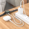 Бездротовий зарядний пристрій HOCO CW54 2-in-1 charging cable iP+iWatch White (Белый)- № 4