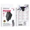 Мережевий зарядний пристрій BOROFONE BA98A Ilustre PD30W (2C1A) charger with digital display set (C to iP) (EU) Black (7073)- № 2