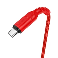 Кабель HOCO X59 USB to Type-C 3A, 1m, nylon, TPE connectors, Red (Колір 7070) - фото № 3
