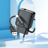 Мережевий зарядний пристрій HOCO CS21A Rich single port QC3.0 charger set (Type-C)(EU) Black (Цвет 7073) - фото № 8