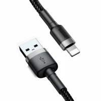 Кабель Baseus Cafule Cable USB For Lightning 1.5A 2m Gray+Black (Колір Темно-серый) - фото № 2