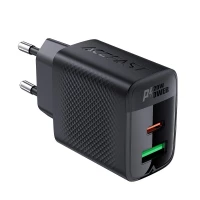 Мережевий зарядний пристрій ACEFAST A78 PD20W GaN (USB-A+USB-C) charger Black (Колір Черный) - фото № 3