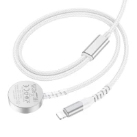 Бездротовий зарядний пристрій HOCO CW54 2-in-1 charging cable iP+iWatch White (Колір Белый) - фото № 3