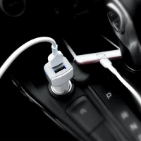 Автомобільний зарядний пристрій HOCO Z23 grand style dual-port car charger set with Micro cable White (Цвет Белый) - фото № 3