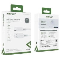 Кабель ACEFAST C3-04 USB to Type-C 3A, 1.2m, TPE, TPE connectors, White (Колір Белый) - фото № 3