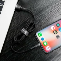 Кабель Baseus Cafule Cable USB For Lightning 1.5A 2m Gray+Black (Колір Темно-серый) - фото № 7