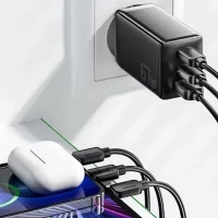 Мережевий зарядний пристрій ESSAGER DIANYUN 67W GaN travel charger 2C+A black (Колір Black) - фото № 4