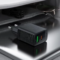 Мережевий зарядний пристрій ACEFAST A78 PD20W GaN (USB-A+USB-C) charger Black (Колір Черный) - фото № 6