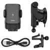 Тримач для мобільного з БЗП HOCO S35 Smart alignment wireless charging car holder Black (Черный)- № 5
