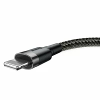 Кабель Baseus Cafule Cable USB For Lightning 1.5A 2m Gray+Black (Колір Темно-серый) - фото № 4
