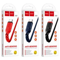 Кабель HOCO X59 USB to Type-C 3A, 1m, nylon, TPE connectors, Red (Колір 7070) - фото № 5