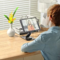 Тримач для мобільного HOCO PH48 Fun dual axis 360 rotating tablet desktop holder Black (Цвет Black) - фото № 5
