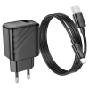 Мережевий зарядний пристрій HOCO CS21A Rich single port QC3.0 charger set (Type-C)(EU) Black (7073)- № 3