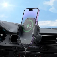 Автотримач для телефона з БЗП BOROFONE BH213 Adelante wireless fast charging car holder(air outlet) Black (Цвет Черный) - фото № 8