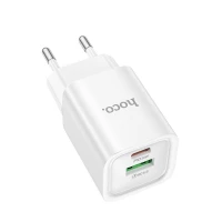 Мережевий зарядний пристрій HOCO C149A Charm PD30W+QC3.0 charger (EU) White (Цвет 7068) - фото № 4