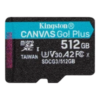 Карта пам'яті microSDXC (UHS-1 U3) Kingston Canvas Go Plus 512Gb class 10 A2 V30 (R170MB/s, W90MB/s)