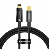 Кабель Baseus Explorer Series Auto Power-Off Fast Charging Data Cable Type-C to IP 20W 2m Black (Цвет Черный) - фото № 3