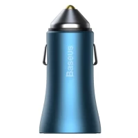 Автомобільний зарядний пристрій Baseus Golden Contactor Pro Dual Fast Charger Car Charger C+C 40W Blue