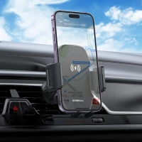 Автотримач для телефона з БЗП BOROFONE BH213 Adelante wireless fast charging car holder(air outlet) Black (Цвет Черный) - фото № 7