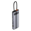 USB-хаб Baseus Metal Gleam Series 9-in-1 Multifunctional Type-C HUB Docking Station Space Gray（Type-C to HDMI*1+USB3.0*3+PD*1+RJ45*1+SD/TF*1+VGA*1) (Space Gray)- № 4