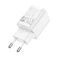Мережевий зарядний пристрій HOCO C149A Charm PD30W+QC3.0 charger (EU) White (Цвет 7068) - фото № 6