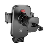 Автотримач для телефона HOCO H78 Vista push-type car holder (air outlet) Black Metal Gray (Цвет Black Metal Gray) - фото № 4
