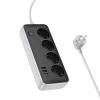 Мережевий подовжувач HOCO AC22 Sunlight 4-bit(PD30W/1C3A) desktop socket(EU/GER) Black (Черный)- № 2