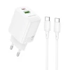 Мережевий зарядний пристрій BOROFONE BN29 Fuente PD30W+QC3.0 charger set (C to C) (EU) White k57830 - № 1 Мережевий зарядний пристрій BOROFONE BN29 Fuente PD30W+QC3.0 charger set (C to C) (EU) White (Білий) Borofone - № 1