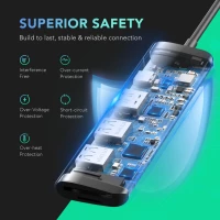 USB-хаб UGREEN USB-C to 2 Ports USB3.0-A Hub + HDMI + TF/SD with PD Power Supply (Space Gray) (Цвет Серый) - фото № 5