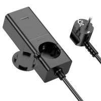 Мережевий зарядний пристрій HOCO NS4 Sharp PD65W(2C1A) desktop socket(EU/GER) Black (Цвет Черный) - фото № 4