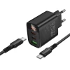 Мережевий зарядний пристрій BOROFONE BA98A Ilustre PD30W (2C1A) charger with digital display set (C to C) (EU) Black (7073)- № 5