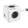 Мережевий подовжувач Allocacoc PowerCube Extended з заземленням 4 розетки 2 USB 1.5 м, сірий (White-Grey) Allocacoc - № 1
