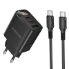 Мережевий зарядний пристрій BOROFONE BA98A Ilustre PD30W (2C1A) charger with digital display set (C to C) (EU) Black k57719 - № 1 Мережевий зарядний пристрій BOROFONE BA98A Ilustre PD30W (2C1A) charger with digital display set (C to C) (EU) Black (7073) Borofone - № 1