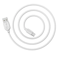 Кабель BOROFONE BX14 USB to Type-C 2.4A, 1m, PVC, TPE connectors, White (Колір 7068) - фото № 2
