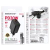 Мережевий зарядний пристрій BOROFONE BA98A Ilustre PD30W (2C1A) charger with digital display set (C to C) (EU) Black (7073)- № 2