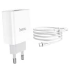Мережевий зарядний пристрій HOCO C80A Rapido PD20W+QC3.0 charger set (Type-C TO Type-C)(EU) White (7068)- № 4