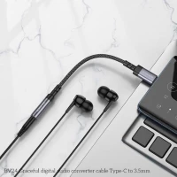Перехідник BOROFONE BV24 Graceful digital audio converter cable Type-C to 3.5mm Metal Grey (Цвет Metal Gray) - фото № 8