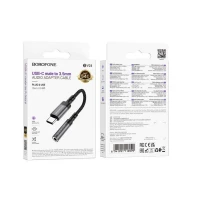 Перехідник BOROFONE BV24 Graceful digital audio converter cable Type-C to 3.5mm Metal Grey (Цвет Metal Gray) - фото № 2