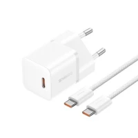 Мережевий зарядний пристрій Baseus GaN5 Fast Charger(mini) 1C 20W EU Moon White(With: Baseus Dynamic 3 Series Fast Charging Data Cable Type-C to Type-