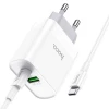 Мережевий зарядний пристрій HOCO C80A Rapido PD20W+QC3.0 charger set (Type-C TO Type-C)(EU) White (7068)- № 3