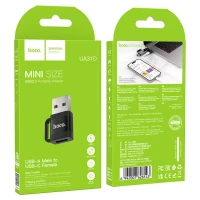 Адаптер HOCO UA31D USB male to Type-C female USB2.0 adapter Black (Колір Черный) - фото № 6